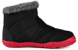 1 x Brand New Barefoot Winter Shoe Boots Men Women Minimalist Warm Ankle Snow Boot Hiking Shoe, Black Red, 43 EU - RRP €58.99