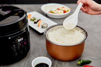 1 x RAW Customer Returns Yum Asia Kumo YumCarb Rice Cooker with Ceramic Bowl and Advanced Fuzzy Logic 5.5 Cups, 1 Liter , 5 Rice Cooking Functions, 3 Multicooker Functions, 220-240V EU Dark Stainless Steel  - RRP €89.9