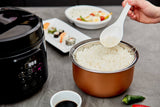 1 x RAW Customer Returns Yum Asia Kumo YumCarb Rice Cooker with Ceramic Bowl and Advanced Fuzzy Logic 5.5 Cups, 1 Liter , 5 Rice Cooking Functions, 3 Multicooker Functions, 220-240V EU Dark Stainless Steel  - RRP €89.9