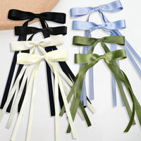 6 x Brand New Hair Bows for Women Tassel Bow Hair Clips Long Tail Solid Bow Hair Clips for Long Hair Accessories Hair Clips Claws Hair Bows for Girls 4 Colors White, - RRP €78.6