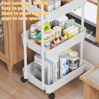 1 x RAW Customer Returns JMIATRY Set of 2 3-Tier Storage Carts, Kitchen Cart, White, with Wheels, for Kitchen, Bathroom, Laundry, Bedroom, 41 x 25 x 75 cm - RRP €28.99