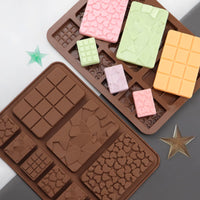 7 x Brand New Pack of 2 silicone molds, chocolate mold, chocolate bar molds, baking mold, chocolate mold, candy molds for DIY chocolate, praline, sweets, candy energy bar mould - RRP €142.8