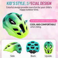 1 x RAW Customer Returns Children s helmet, RaMokey children s bicycle helmet, bicycle helmet boys, bicycle helmet girls, children s helmet from 3 years helmet with visor, adjustable children s bicycle helmet 48-54CM fluorescent  - RRP €36.29