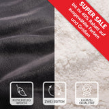 1 x RAW Customer Returns Blumtal Premium Sherpa cuddly blanket fluffy - blanket cuddly blanket 220x240 cm - Oeko-TEX certified fleece blanket 220x240 cm - living cuddly blanket - wool blanket 220x240 - plush blanket in anthracite - RRP €42.66