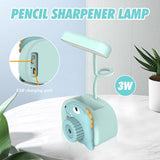 1 x RAW Customer Returns Acboor Desk Lamp, Desk Lamp Children with Sharpener Dinosaur with Pen Holder LED Dimmable Table Lamp Rechargeable Children Table Lamp for Reading Studying Work Blue - RRP €11.78