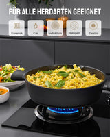 1 x RAW Customer Returns Fadware frying pan induction with lid, stewing pan serving pan with high rim, cooking pot 28cm 3.8L with anti-scalding handles, non-stick coating, for frying, stir-frying and braising - RRP €34.27