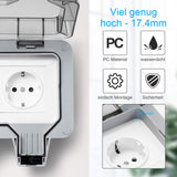 1 x RAW Customer Returns Outdoor socket socket IP66 weatherproof outdoor wall socket, ZITFRI garden socket surface-mounted garden socket 2-way protective contact with protective flap for wet rooms, garden, outdoor, garage, kitchen - RRP €15.12