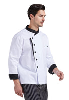 1 x RAW Customer Returns Nanxson chef s jacket men s women s baker s jacket chef s jacket long sleeve short sleeve chef s clothing with buttons CFM0016 - RRP €24.98