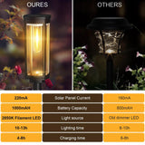 1 x RAW Customer Returns Solar lamps for outdoor garden, waterproof solar lights with warm white tungsten light, winter-proof garden lamps with automatic on off for outdoor areas such as patio, lawn, yard and paths 4 pieces  - RRP €34.27