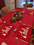 1 x RAW Customer Returns 18 Pack Christmas Placemats and Coasters - Reindeer Snowflake Design Heat Resistant Placemats Washable Christmas Holiday Kitchen Table Decoration - RRP €19.68