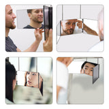 1 x RAW Customer Returns aleawol 360 degree hanging mirror, folding mirror, 3-part mirror for cutting hair yourself, height adjustable with retractable hook, 3-way cosmetic mirror for makeup, shaving, hairdressing - RRP €25.39