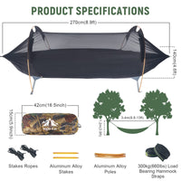 1 x RAW Customer Returns Night Cat Hammock Tent with Mosquito Net Waterproof Rain Fly For 1 Person Hiking Camping in Garden Backyard Wild - RRP €129.99