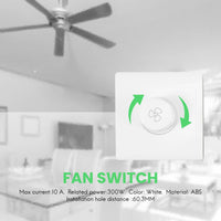 1 x RAW Customer Returns Huerous 2 Pack Ceiling Fan Stepless Speed Controller Surface Mounted Fan Speed Switch - RRP €12.96