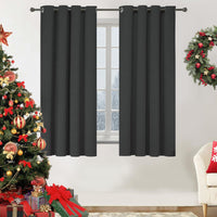 1 x RAW Customer Returns YSTELLAA 100 opaque curtains, set of 2, thermal curtain, cold protection, soundproof curtains with eyelets, linen look blackout curtains, living room, bedroom curtains, 140 175cm, black - RRP €20.4