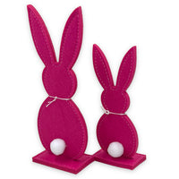 67 x Brand New MIJOMA Set of decorative bunnies, Easter bunny made of felt as a silhouette for standing up, Easter decoration felt bunny, 2 pieces - 15 and 20 cm gray  - RRP €668.66