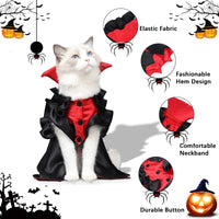 1 x RAW Customer Returns Halloween Costume for Cats Small Dogs Vampire Cloak Pet Costume for Cats Small Dogs Cosplay Party Cat Outfit Clothes for Halloween Party Decoration L  - RRP €18.14