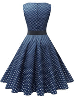 1 x RAW Customer Returns Dresses Dress Rockabilly Women s Cocktail Dress Vintage Dresses 60s Audrey Hepburn Dress Dress Festive Women s 50s Dresses Women s Petticoat Dress Navy Small White Dot 3XL - RRP €42.99