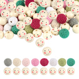 40 x Brand New ZEFAN wooden beads set, 99 pieces wooden beads with face and crochet beads, natural wooden beads, wooden balls with hole for DIY jewelry decorations necklace bracelet - RRP €492.4