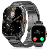 1 x RAW Customer Returns TIFOZEN Smartwatch Men with Phone Function, 2.01 inch HD Touchscreen Military Smartwatch, IP68 Waterproof Sports Watch, Heart Rate SpO2 Sleep Monitor, 100 Sports Modes Fitness Tracker for iOS Android - RRP €59.99