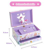 1 x RAW Customer Returns Jewelkeeper Unicorn Musical Jewelery Box and Jewelery Set for Girls - 3 Unicorn Themed Gifts for Girls - RRP €24.68