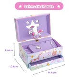 1 x RAW Customer Returns Jewelkeeper Jewelry Storage, Glitter Rainbow Unicorn Music Box Jewelry Set for Little Girls - 3 Unicorn Gifts for Kids Girls - Pink - RRP €32.99