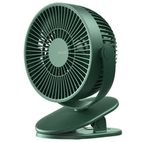 1 x RAW Customer Returns JISULIFE Mini USB Fan, Clip Battery Table Fan Very Quiet Small with 4000mAh Battery, 4 Speed Levels, Max 14 Hours for Bed, Desk, Crib, Stroller, Car Seat - Green - RRP €28.51