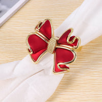 13 x Brand New Juwacoo Pack of 6 red bow napkin rings, butterfly knot napkin ring holder, handmade metal napkin buckles, elegant table decoration - RRP €265.2