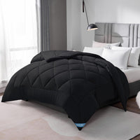 1 x RAW Customer Returns WAVVE duvet 240x260 cm all year round duvet 4 seasons, quilt 300gsm microfiber 260x240, super soft blanket sleeping blanket breathable 240 x 260 black - RRP €49.99