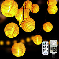 1 x RAW Customer Returns Auting fairy lights lanterns outdoor indoor, 5 meters 20 LED lanterns 8 modes fairy lights lantern with remote control memory function timer plug lantern for garden, yard, wedding, party decoration warm white  - RRP €19.99