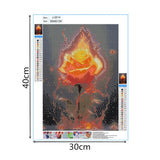 1 x Brand New HexinYigjly 5D Diamond Art Painting Kits DIY Cartoon Embroidery Picture Kits Canvas Diamond Rhinestone Crystal Cross Stitch Embroidery Picture for Adults Kids Wall Decor-Flame Rose - RRP €20.4