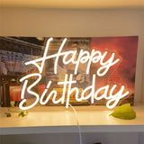 1 x RAW Customer Returns Happy Birthday neon sign banner LED dimmable night light for room bedroom dorm wall decoration neon light Happy Birthday decorative lamp for club Christmas Halloween party 16.5x11in - RRP €32.71