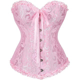 1 x RAW Customer Returns SxyBox Women Sexy Burlesque Overbust Corset Corsets Underwear Bustier Waist Trainer Satin with G-String - RRP €28.99