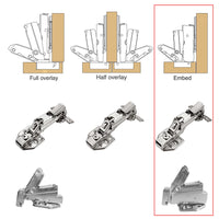 1 x RAW Customer Returns LOOTICH Clip-on 165 degree inboard stop 35mm soft close hinges with damping cup hinge standard hinges with automatic closing for kitchen cabinet wardrobe cupboard door furniture 4 pieces - RRP €22.02