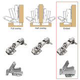 1 x RAW Customer Returns LOOTICH Clip-on 165 degree inboard stop 35mm soft close hinges with damping cup hinge standard hinges with automatic closing for kitchen cabinet wardrobe cupboard door furniture 4 pieces - RRP €21.19