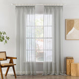 1 x RAW Customer Returns MIULEE Curtains with ruffle tape set of 2 curtains with eyelets curtains living room made of sheer voile curtains transparent bedroom grey 140 x 245 cm - RRP €24.19