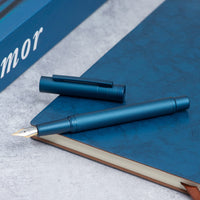 1 x RAW Customer Returns erofa Hongdian Dark Blue Forest Fountain Pen, Iridium Long Blade Nib, Classic Design with Converter and Metal Case - RRP €26.71