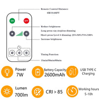 1 x RAW Customer Returns USB-C Rechargeable Light Bulb With Remote Control, 7W E27 Smart Battery, Touch Control Dimmable LED, With Timing Function, Outdoor Camping Emergency Light With Hook, 3000k 1 pack - RRP €20.51