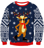 1 x RAW Customer Returns Idgreatim Men s Ugly Christmas Sweater Reindeer Print Long Sleeve Knit Sweater Pullover Sweatshirt LED Light Ugly Christmas Sweater S - RRP €22.8