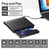 1 x RAW Customer Returns ORIGBELIE External DVD Drive, USB 3.0 External DVD Burner -RW CD ROM External Optical Drives Portable External CD Drive for Laptop Desktop PC Apple Mac Windows 11 10 8 7 XP Linux OS - RRP €21.6