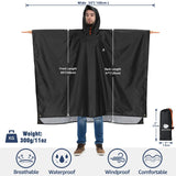 1 x RAW Customer Returns Anyoo Waterproof Reusable Rain Poncho Multipurpose with Hood Packable Shelter Ground Sheet Ideal for Outdoor Camping Fishing Survival, Black, One Size - RRP €20.16