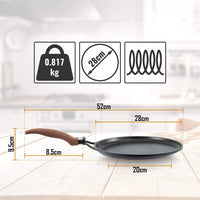 1 x RAW Customer Returns Cucina Nera pancake pan 25cm Crepes pan with enamelled outer coating Carbon Steel Pancake Pan Stainless steel handles Non-stick All types of cookers Dishwasher safe. - RRP €19.0