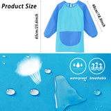 3 x Brand New Homefantasy children s painting apron, waterproof craft apron with long sleeves, waterproof children s painting apron, cooking apron, craft coat with long sleeves and large pockets for cooking, painting, baking blue . - RRP €34.2