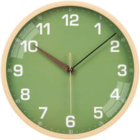 5 x Brand New VIVILINEN Wall Clock 30CM Simulated Wood Frame, Silent Non-Ticking Wall Clock Decorative Frameless Round Clock for Living Room, Bedroom, Kitchen, Green - RRP €79.95