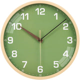 5 x Brand New VIVILINEN Wall Clock 30CM Simulated Wood Frame, Silent Non-Ticking Wall Clock Decorative Frameless Round Clock for Living Room, Bedroom, Kitchen, Green - RRP €79.95