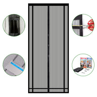 1 x RAW Customer Returns Sekey magnet fly screen balcony door without drilling, can be cut to size, door curtain fly protection, insect protection door curtain with widened adhesive tape 160 x 230 cm, black - RRP €20.54