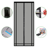 2 x RAW Customer Returns Sekey 130x220 cm Magnetic Insect Protection Curtain, Magnetic Mosquito Net for Door for Balcony, Basement Door, Terrace Door can be cut in height and width , Black - RRP €37.36