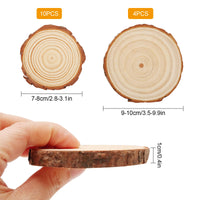 1 x RAW Customer Returns Pack of 14 wooden discs, wooden pieces for crafting, unfinished without hole, tree discs small 1 cm thick for DIY crafts, wedding decoration and Christmas decoration diameter 7-10 cm  - RRP €16.8