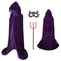 10 x Brand New ZUCOS Cape with Hood, Witch Costume Halloween Cloak Vampire Cape Unisex for Adult Cosplay Vampire Costume Halloween Costume Purple, 60 cm  - RRP €192.0