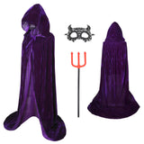 9 x Brand New ZUCOS Cape with Hood, Witch Costume Halloween Cloak Vampire Cape Unisex for Adult Cosplay Vampire Costume Halloween Costume Purple, 60 cm  - RRP €172.8