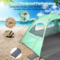 1 x RAW Customer Returns MoopGou beach tent, portable beach tent for 2-4 people, baby beach tent with UV protection 50 , beach tent with 3 ventilated windows, quick assembly, easy to carry umbrella beach tent - RRP €40.33